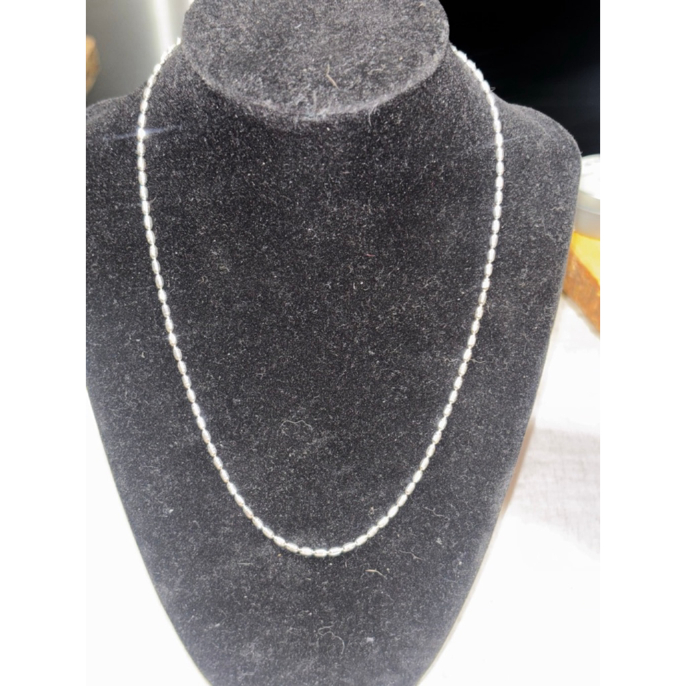 Women's Sterling Silver 925 Beaded Chain Necklace, 18 in approx.